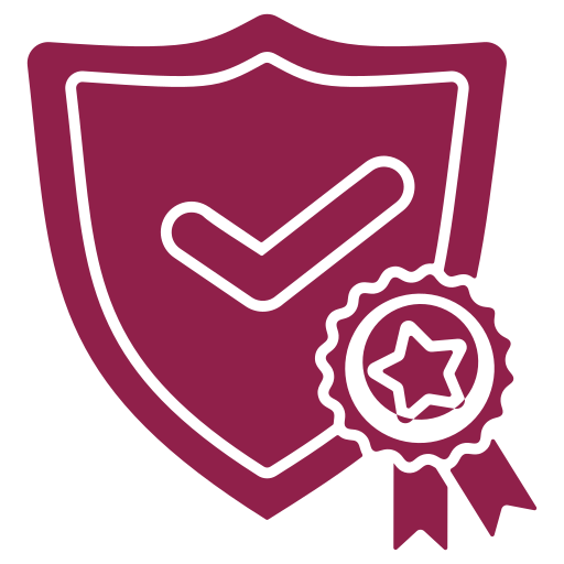 Premium quality nail art service icon with a hand holding a star badge